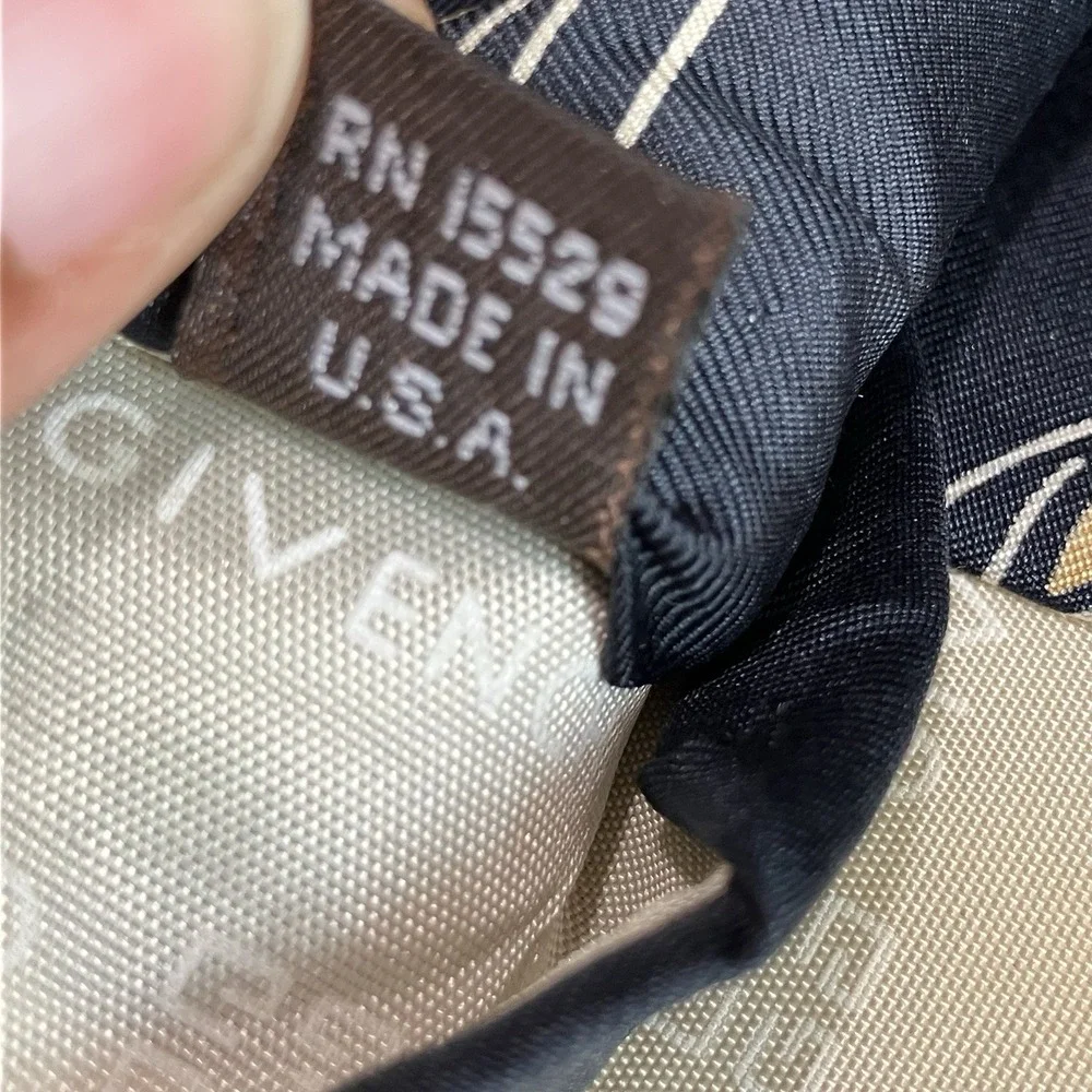 Givenchy Monsieur Silk Necktie Navy Abstract Geometric Designer Luxury Vintage